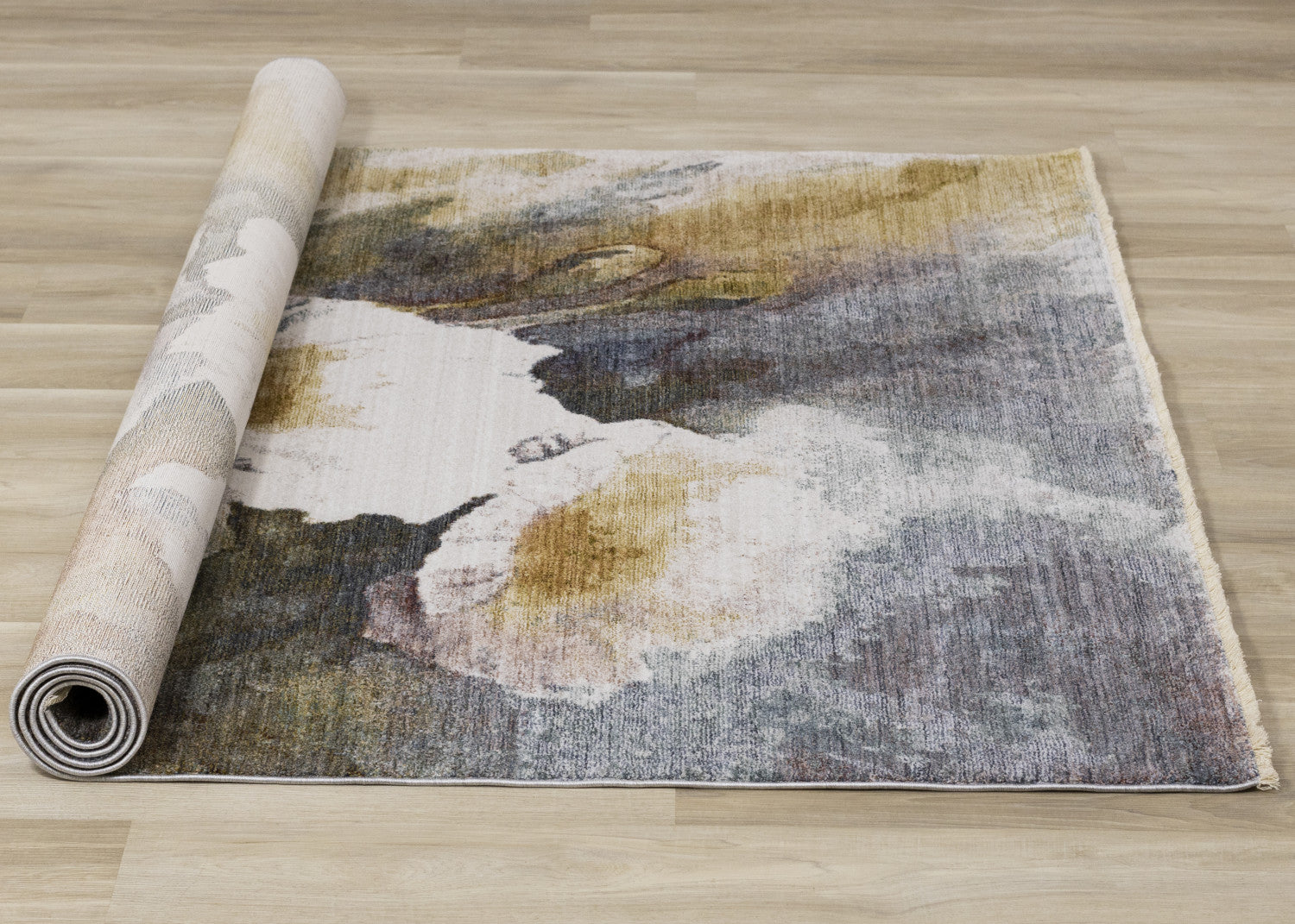 Macie Contemporary Floral Bloom Area Rug - Yellow White Green - 5' X 8'