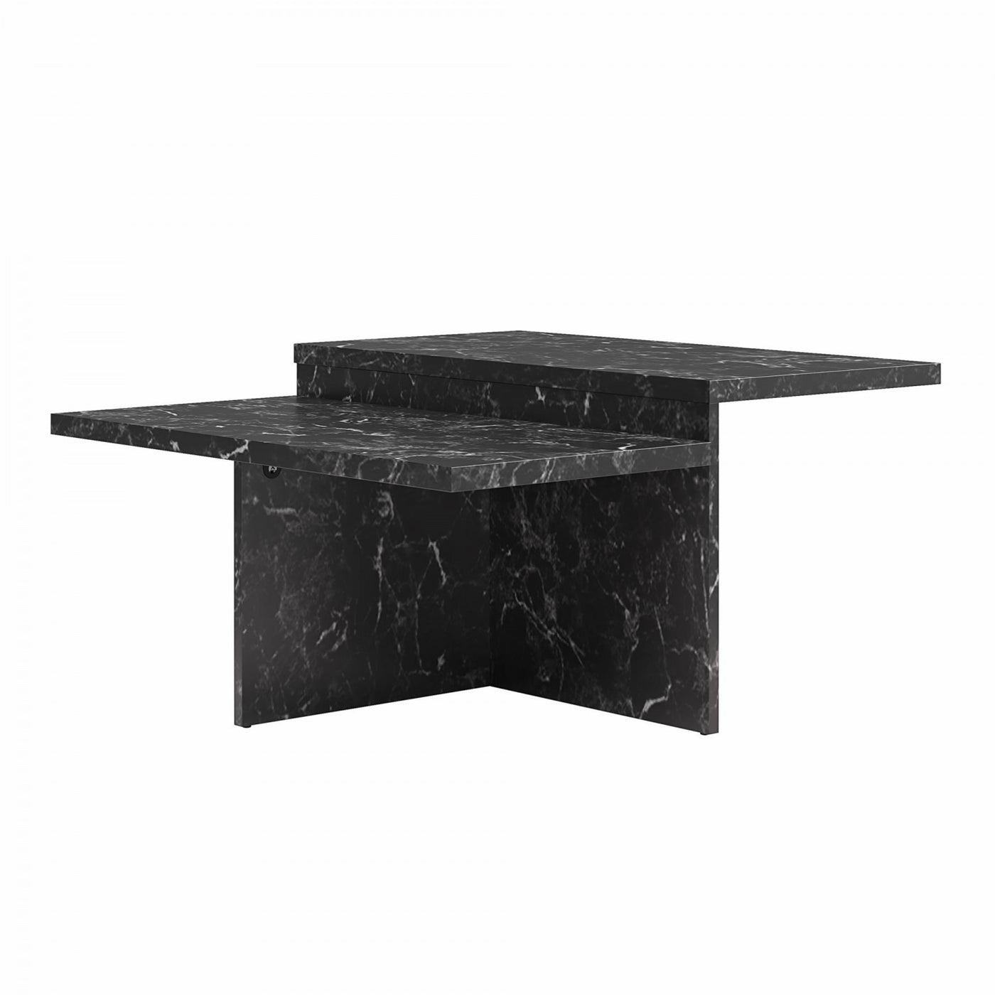 Brielle Two-Tiered Coffee Table - Faux Black Marble