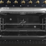 Forno Antico 36" Black Dual Fuel Range (4.5 Cu. Ft.) - FFSGS6113-36BLK