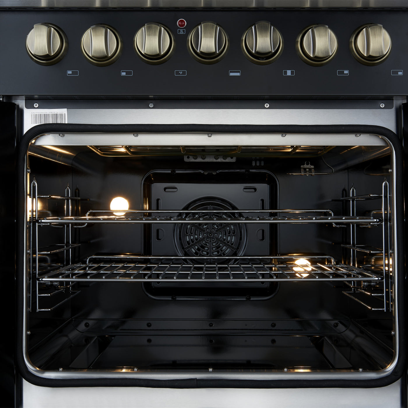 Forno Galiano 30" Black French Door Dual Fuel Range With True Convection (4.32 Cu. Ft.) - FFSGS6356-30BLK