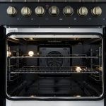 Forno Galiano 30" Black French Door Dual Fuel Range with True Convection (4.32 Cu. Ft.) - FFSGS6356-30BLK