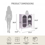 Luna Short 2-Door Metal Accent Cabinet with Fluted Glass - Lilac