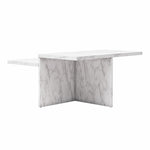 Brielle Two-Tiered Coffee Table - Faux White Marble