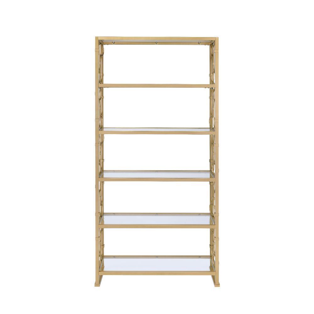 Avenal - III Bookshelf - Gold and Clear Glass