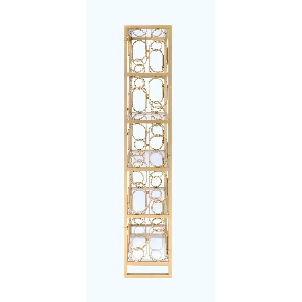Avenal - III Bookshelf - Gold and Clear Glass