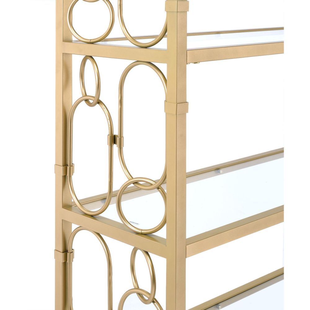 Avenal - III Bookshelf - Gold and Clear Glass