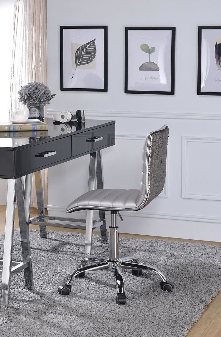 Blingee Office Chair - Silver/Chrome