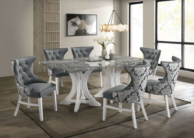Amarilla 7Piece Dining Set Grey, White Leon's