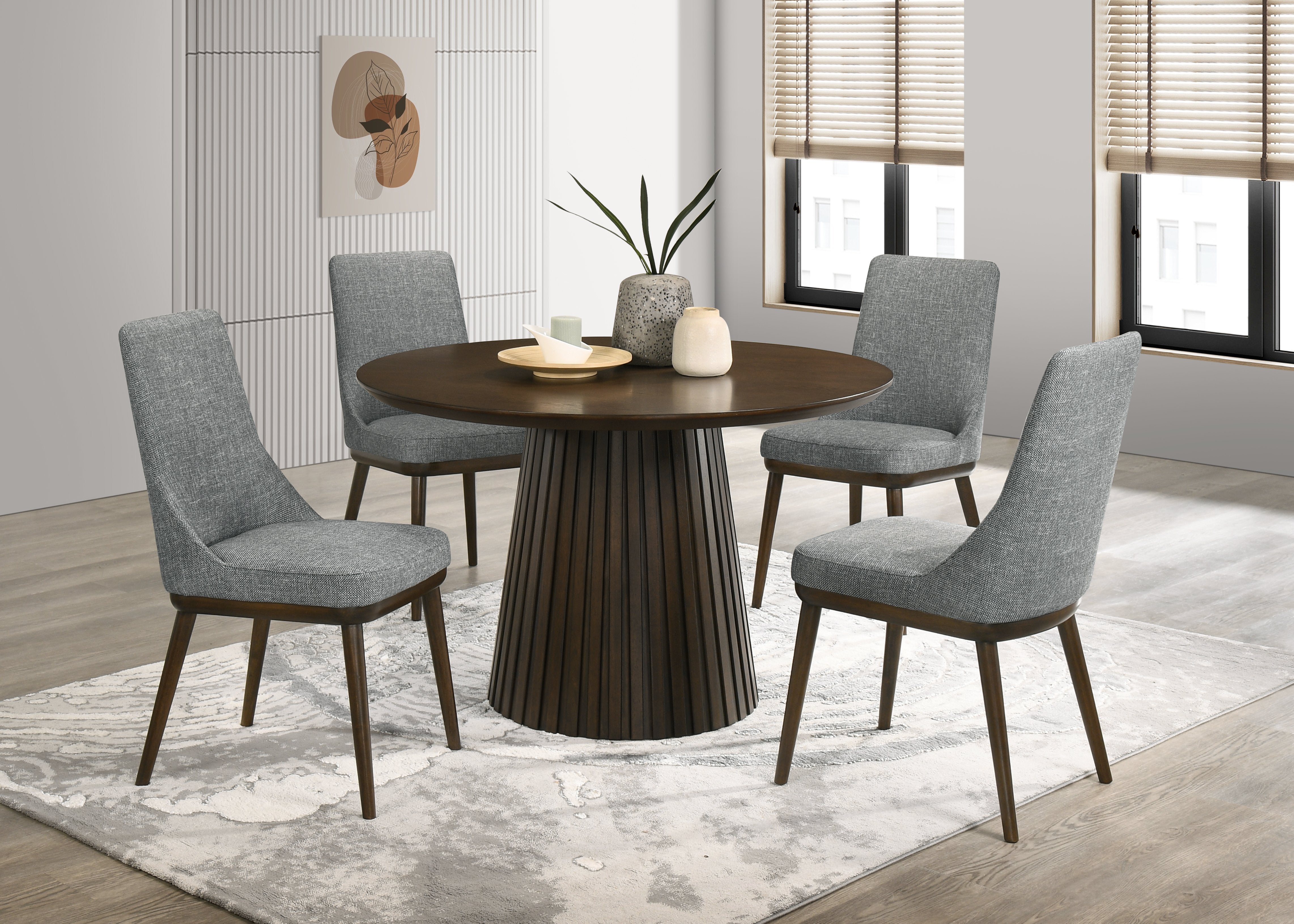 Mikael Round Dining Table - Weathered Oak