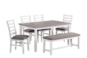 Breeze 6-Piece Dining Set - White, Grey