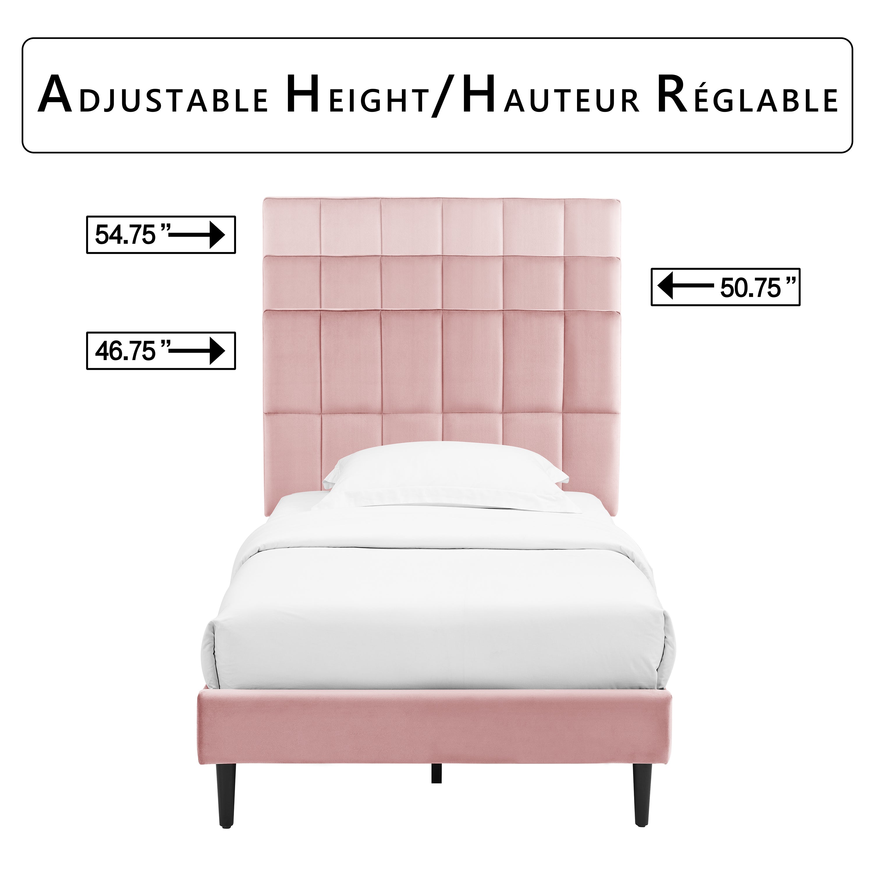 Sasha 3-Piece Twin Bed - Pink