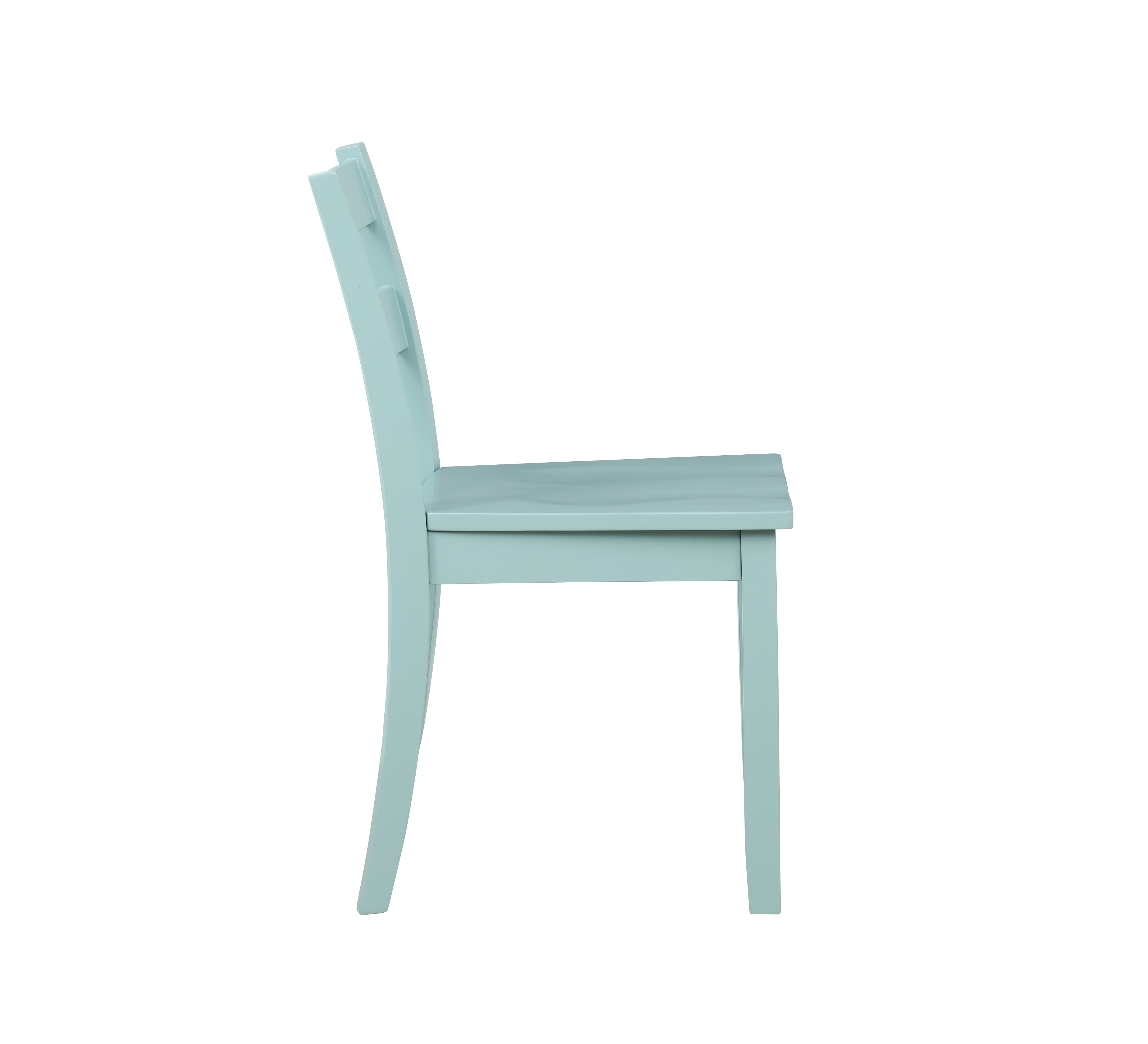 Florian 3-Piece Square Drop Leaf Dining Set - White, Aqua Blue