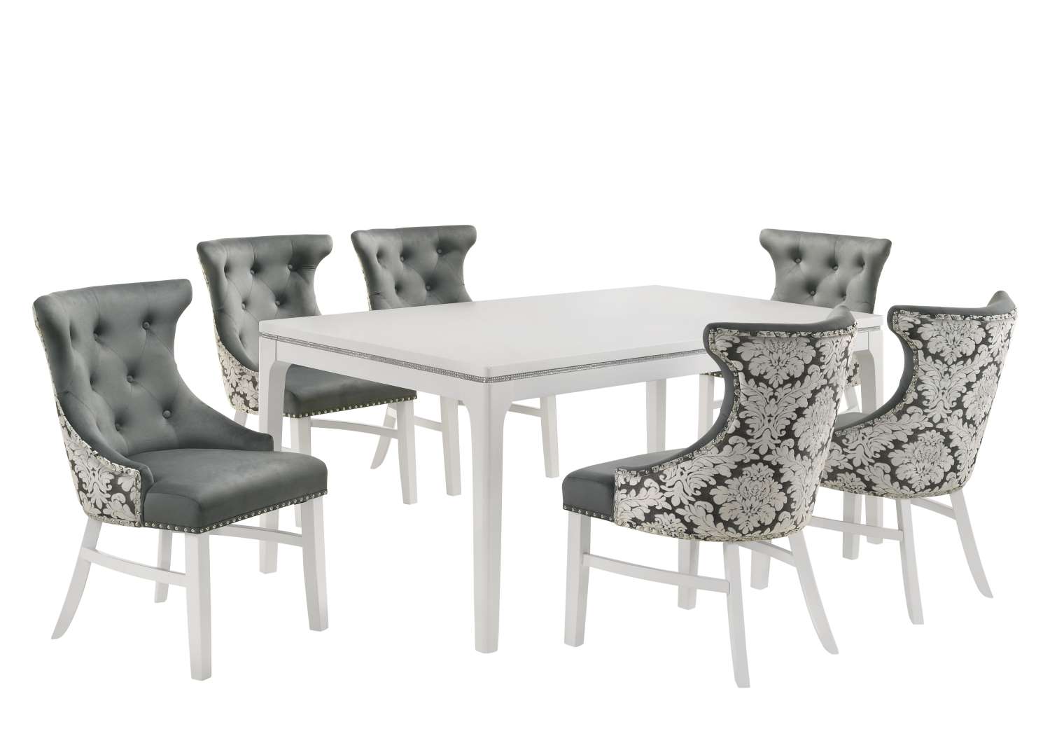 Silvia Dining Chair - White, Grey
