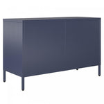 Channing Wide 2 Door Storage Cabinet with Mesh Metal - Navy
