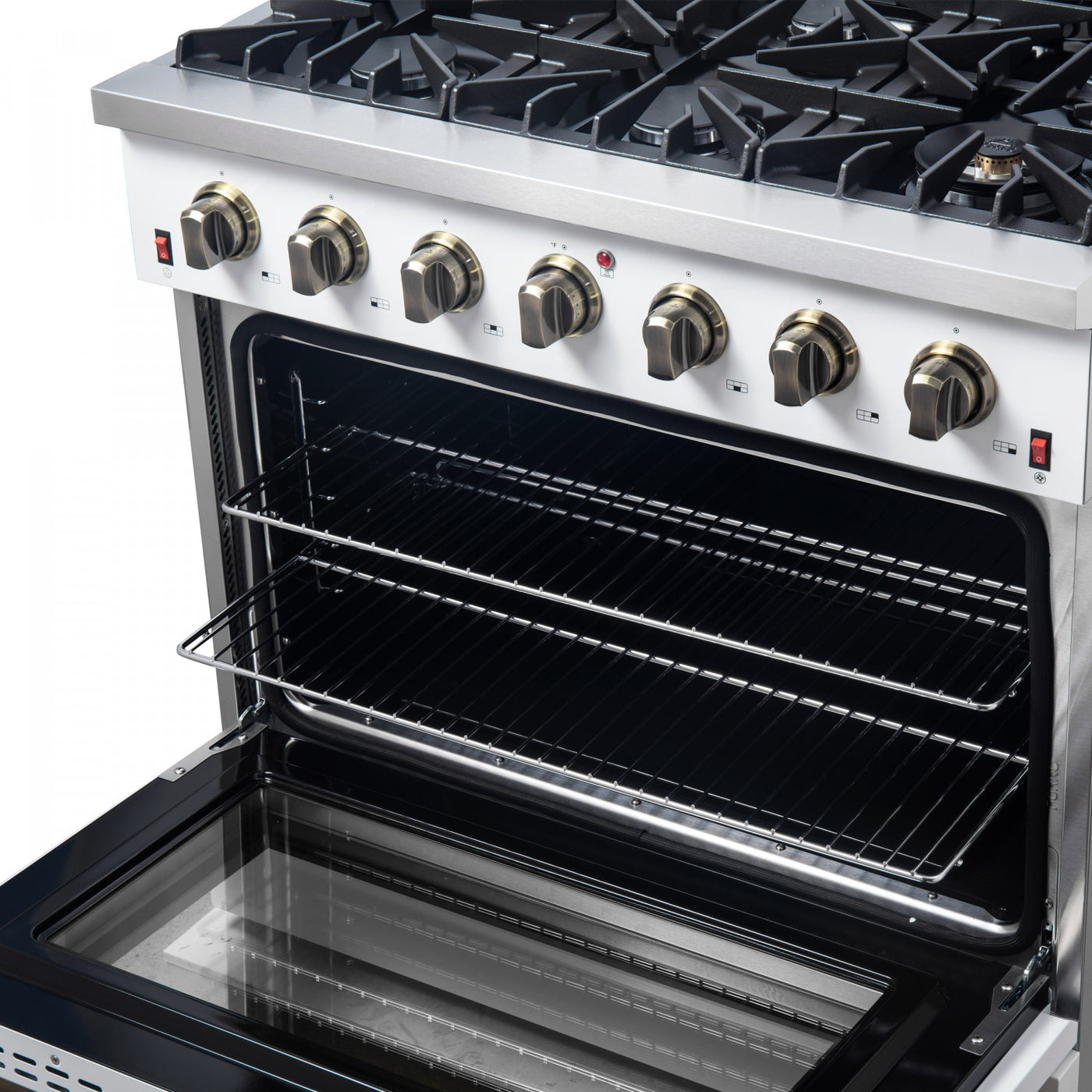 Forno Galiano 36" White French Door Freestanding Gas Range (5.36 Cu. Ft.) - FFSGS6244-36WHT