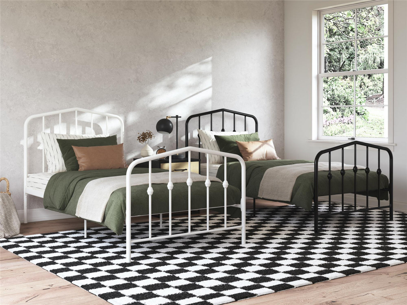 Novogratz Bushwick Metal Platform Twin Bed - Off White