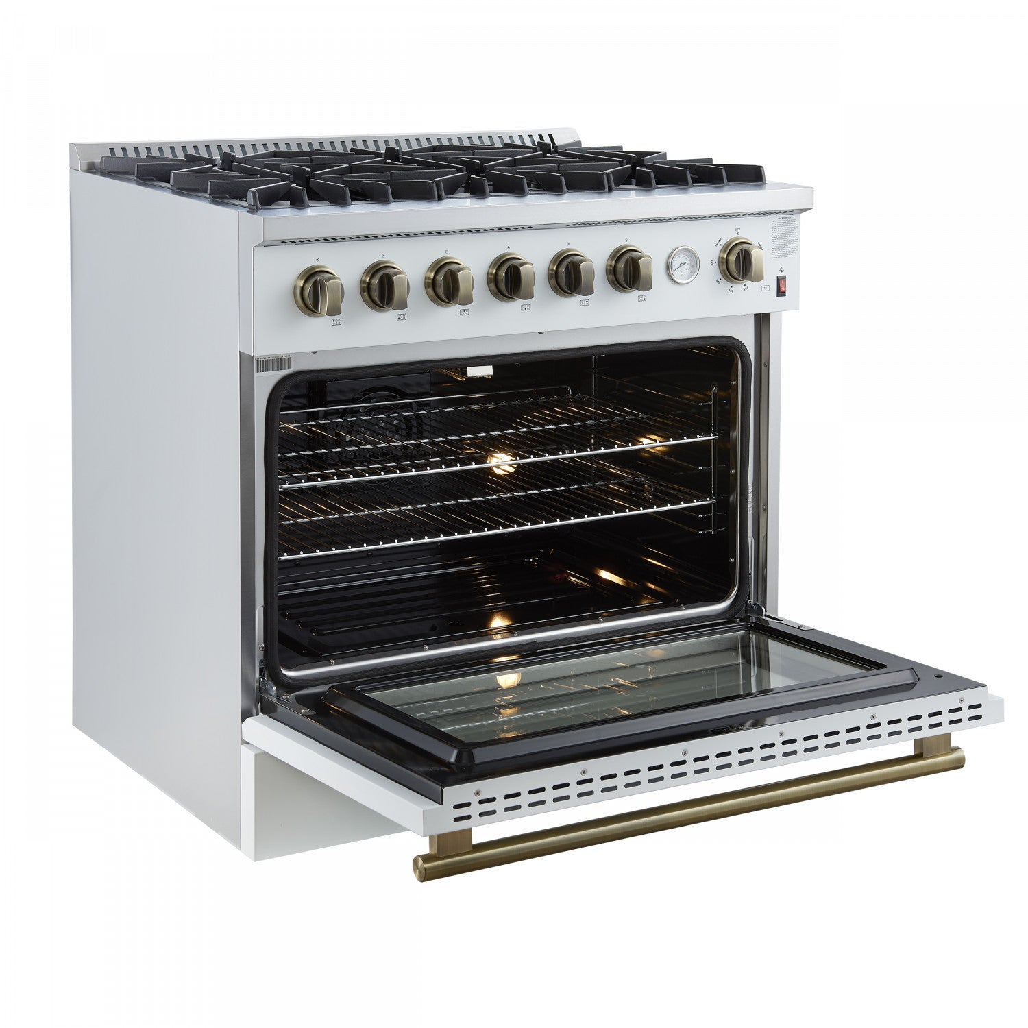 Forno Marco 36" White Freestanding Gas Range (5.36 Cu. Ft.) - FFSGS6277-36WHT