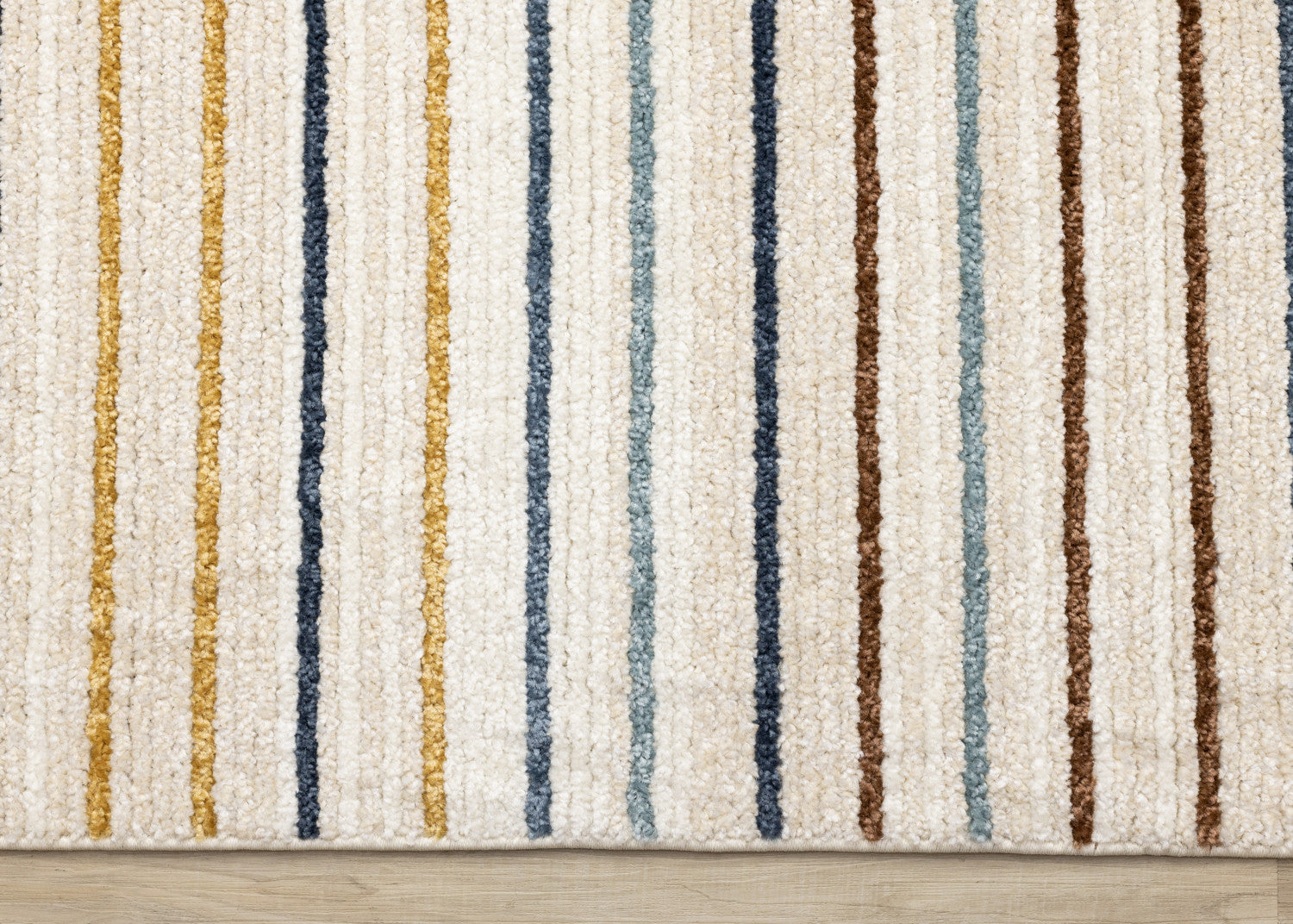 Nora Casual Contemporary Striped Area Rug - 8' X 11' - Cream/Blue/Yellow