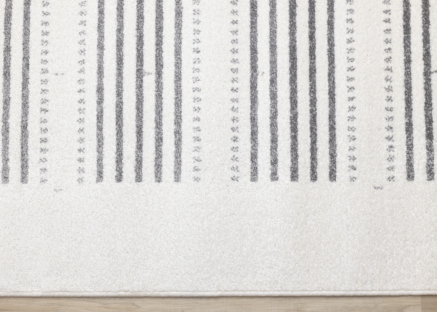 Claremont Sleek Modern Lines Area Rug - White Grey - 8' X 11'