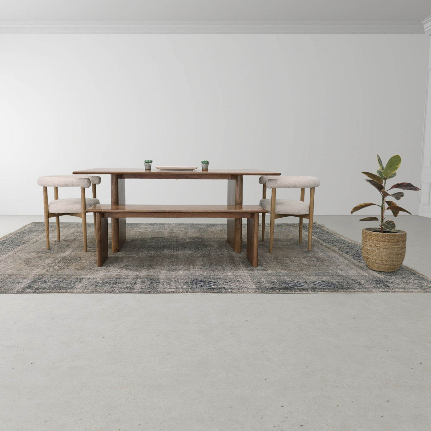 Tessin Dining Bench - Brown