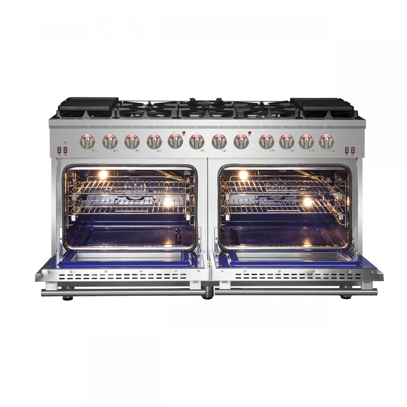 Forno Massimo 60" Stainless Steel Freestanding Double Oven Gas Range (8.64 Cu. Ft.) - FFSGS6239-60