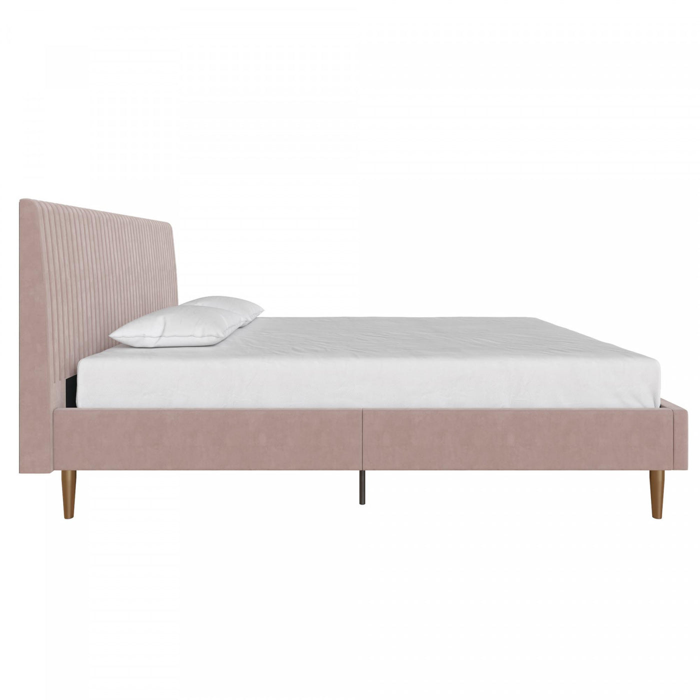 Daphne Upholstered Queen Bed - Blush Velvet