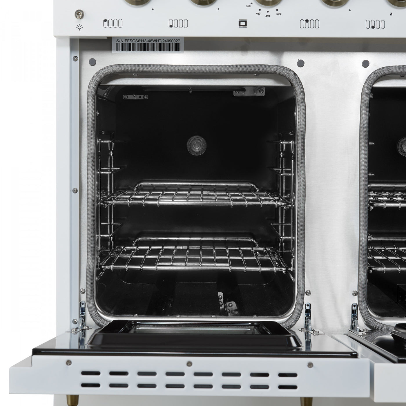 Forno Antico 48" White Freestanding Dual Fuel Double Oven Range (5.5 Cu. Ft.) - FFSGS6113-48WHT