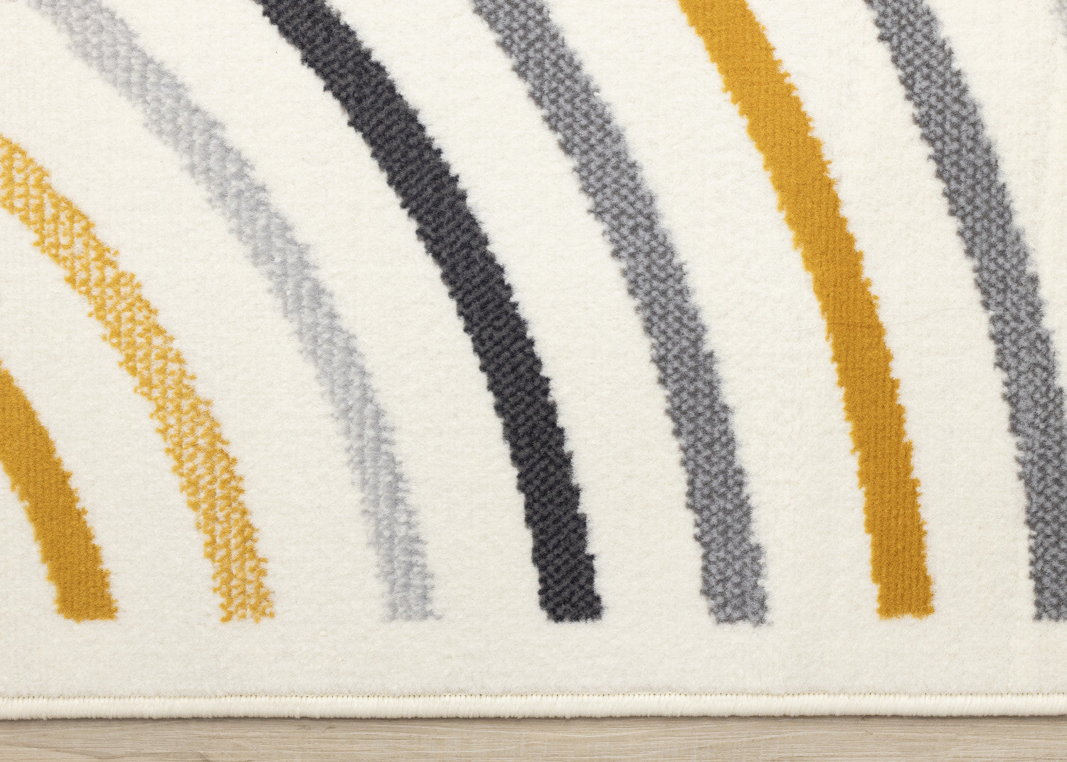 Functional Modern Curves Area Rug - Cream Yellow - 8' X 11'