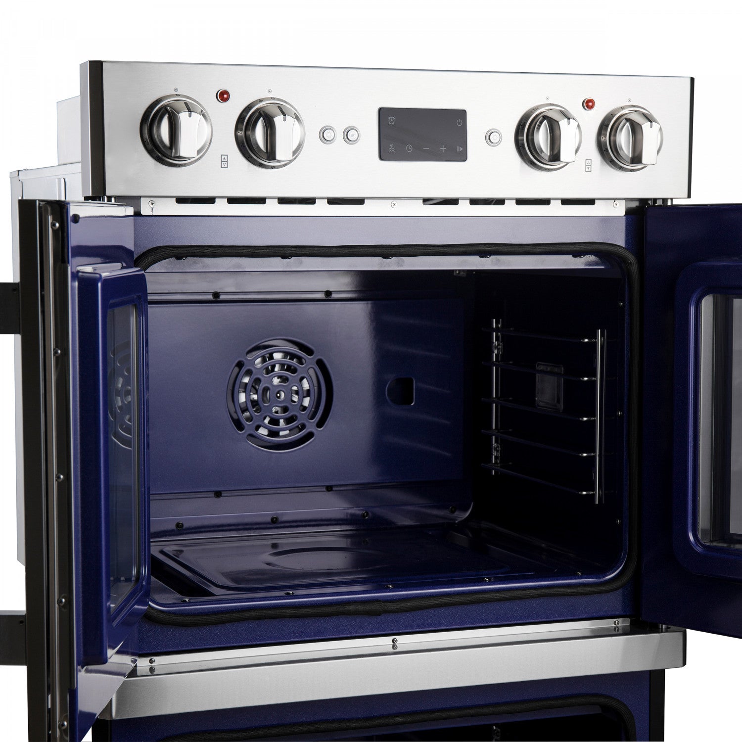 Forno Gallico Stainless Steel 30" French Door Double Wall Oven with Air Fry and Sous Vide (7.36 Cu. Ft.) - FBOEL1388-30