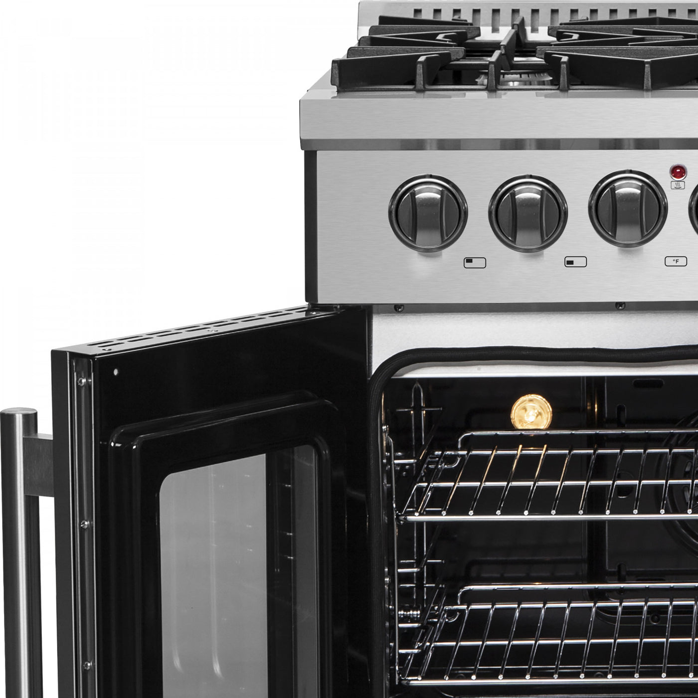 Forno Galiano 30" Stainless Steel French Door Dual Fuel Range with True Convection (4.32 Cu. Ft.) - FFSGS6356-30