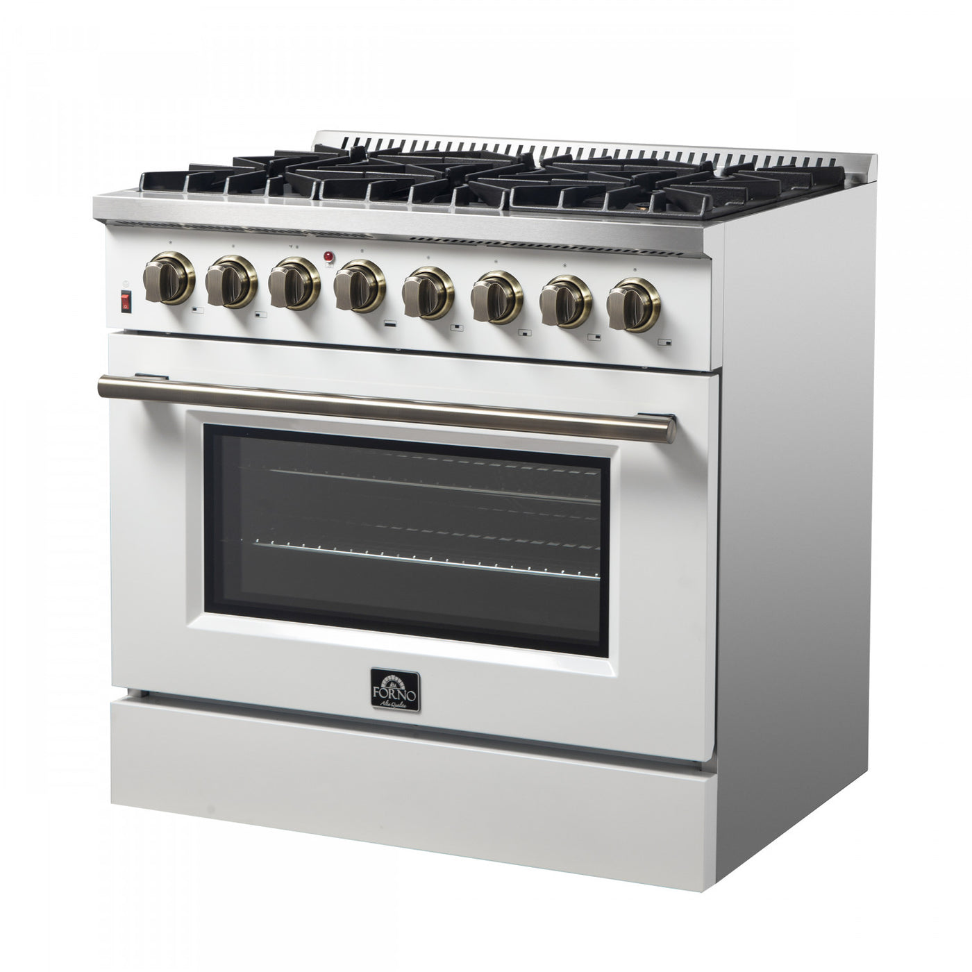 Forno Galiano 36" White Dual Fuel Range (5.36 Cu. Ft.) - FFSGS6156-36WHT