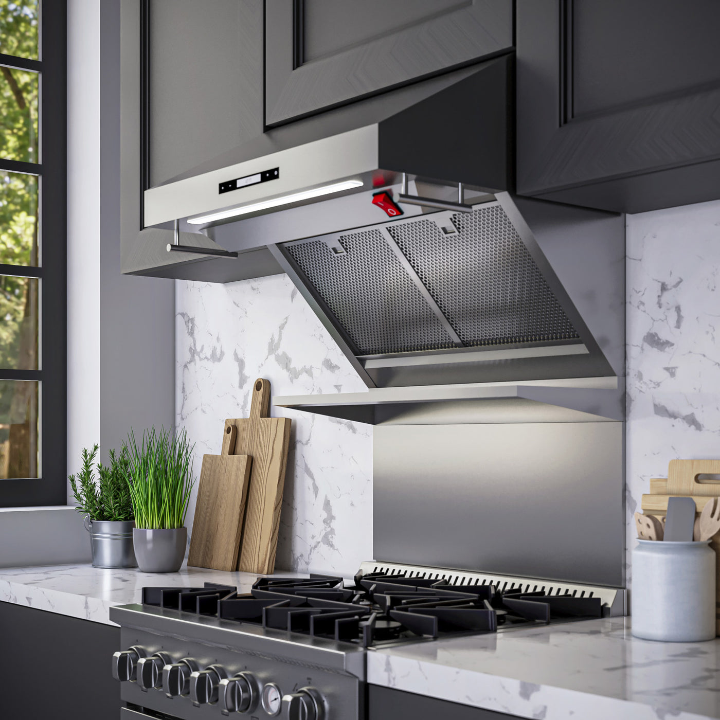 Forno Savona Stainless Steel 30" 600 CFM Wall Mounted Range Hood - FRHWM5029-30HB