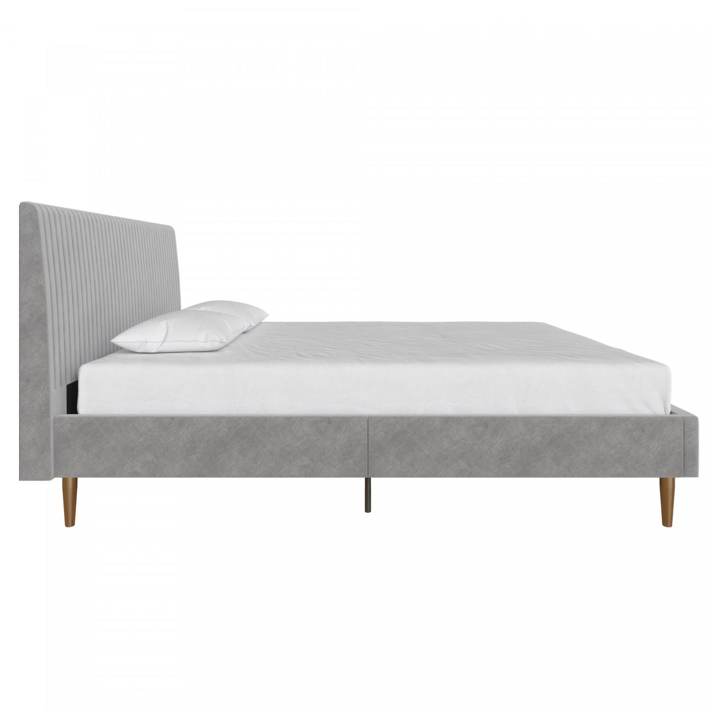 Daphne Upholstered Queen Bed - Light Gray Velvet