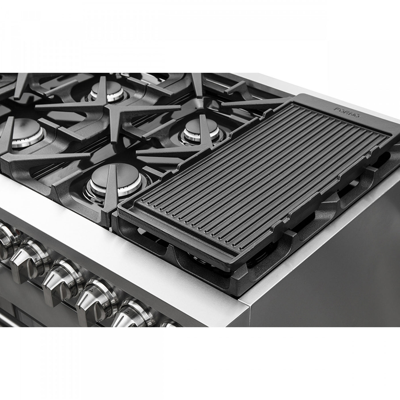 Forno Massimo 48" Stainless Steel Freestanding Double Oven Gas Range with Air Fry (6.58 Cu. Ft.) - FFSGS6239-48