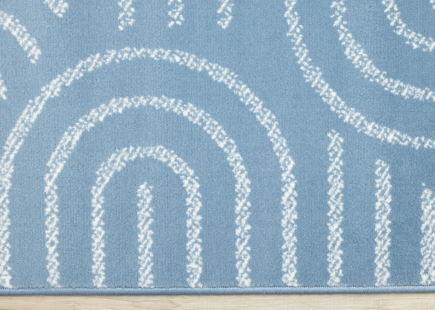 Functional Modern Links Area Rug - 5' X 8' - Blue/Cream