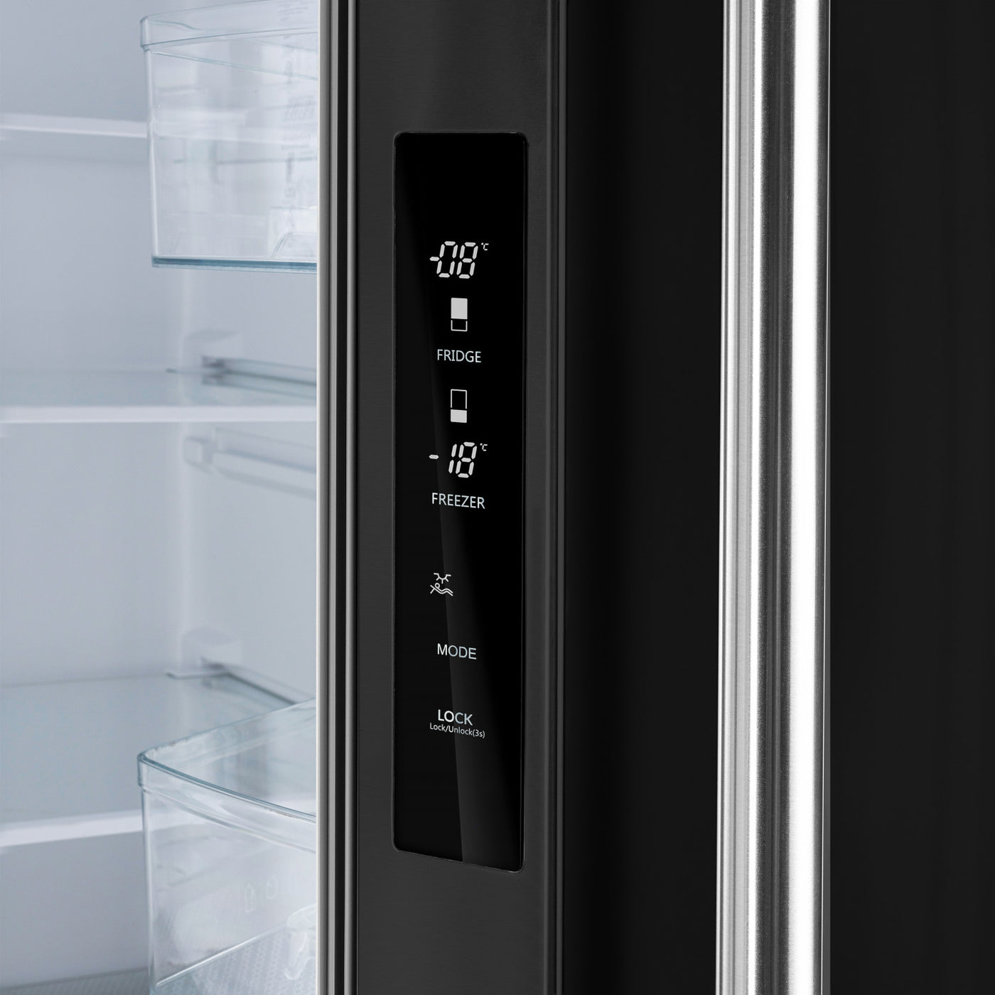 Forno Gallipoli Black French Door Refrigerator with Ice Maker (17.5 Cu. Ft.) - FFFFD1974-31BLK