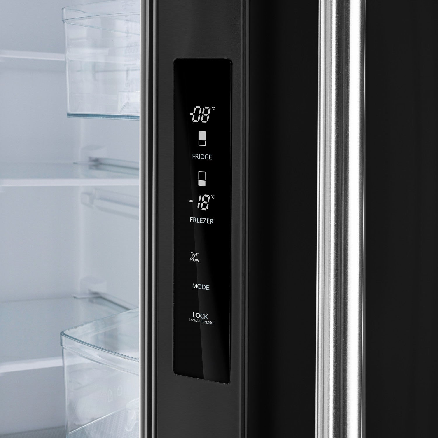Forno Gallipoli 31" 17.5 Cu.Ft. Black French Door Refrigerator with Ice Maker - FFFFD1974-31BLK