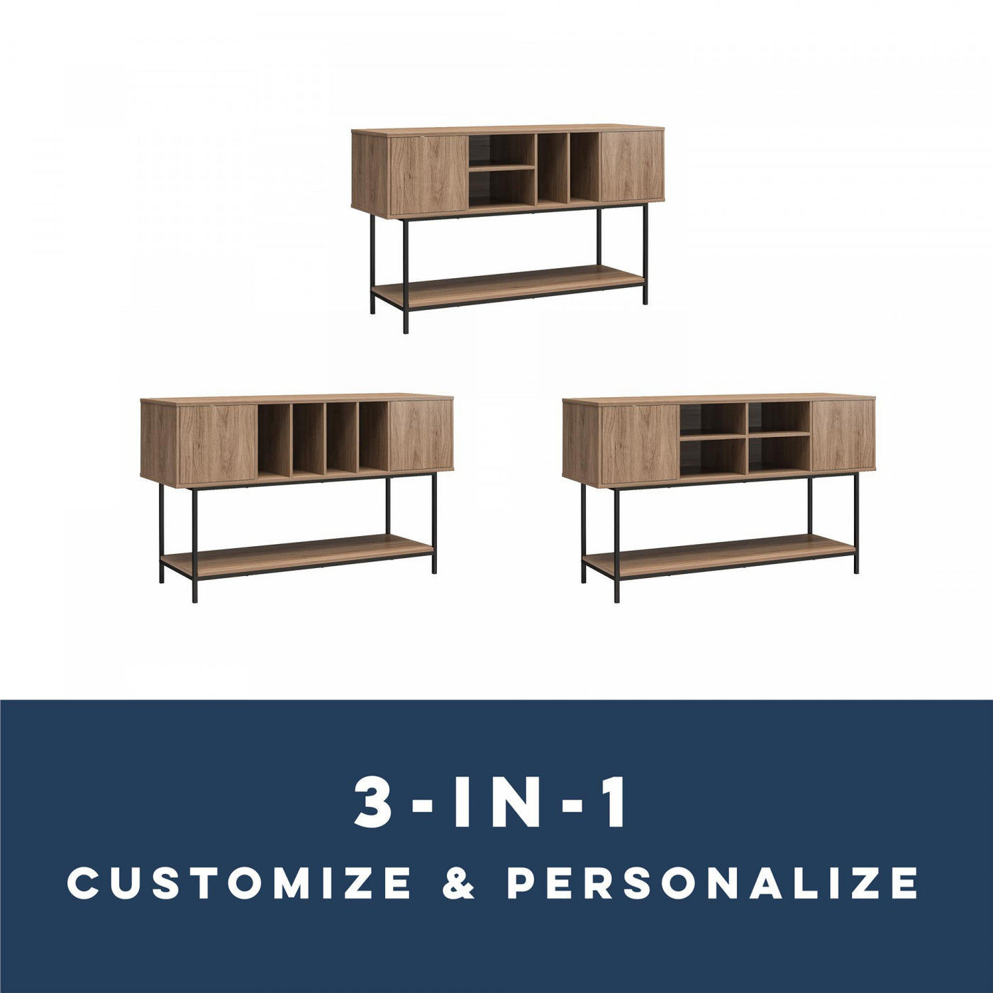 Cooper Media Credenza/DJ Stand - Walnut