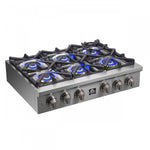 Forno Spezia Stainless Steel 36" Pro-style Gas Cooktop - FCTGS5751-36