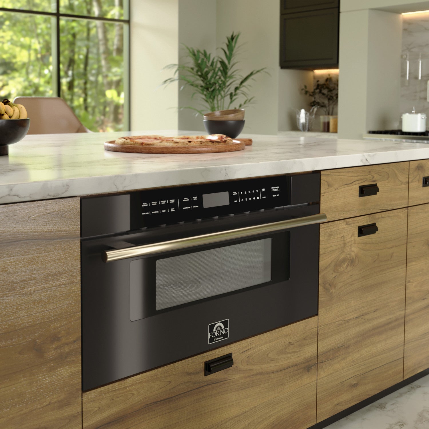 Forno Capoliveri Black 30" Built-In Microwave Drawer (1.2 Cu. Ft.) - FMWDR3000-30BLK