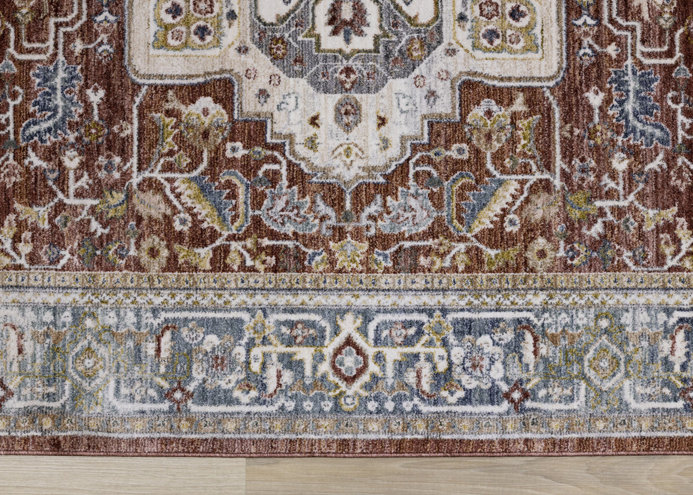 Macie Traditional Area Rug - Red Cream - 5' X 8'
