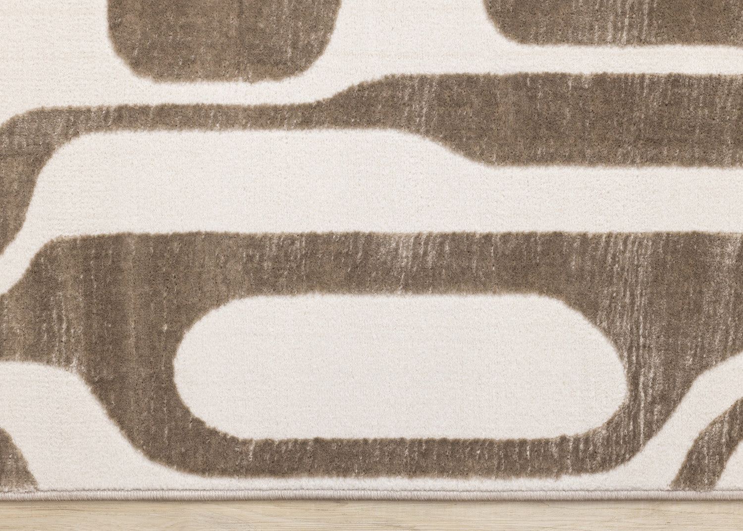 Logan Modern Area Rug - Brown Cream - 5' X 8'