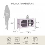 Luna Wide 2-Door Accent Cabinet with Fluted Glass - Lilac