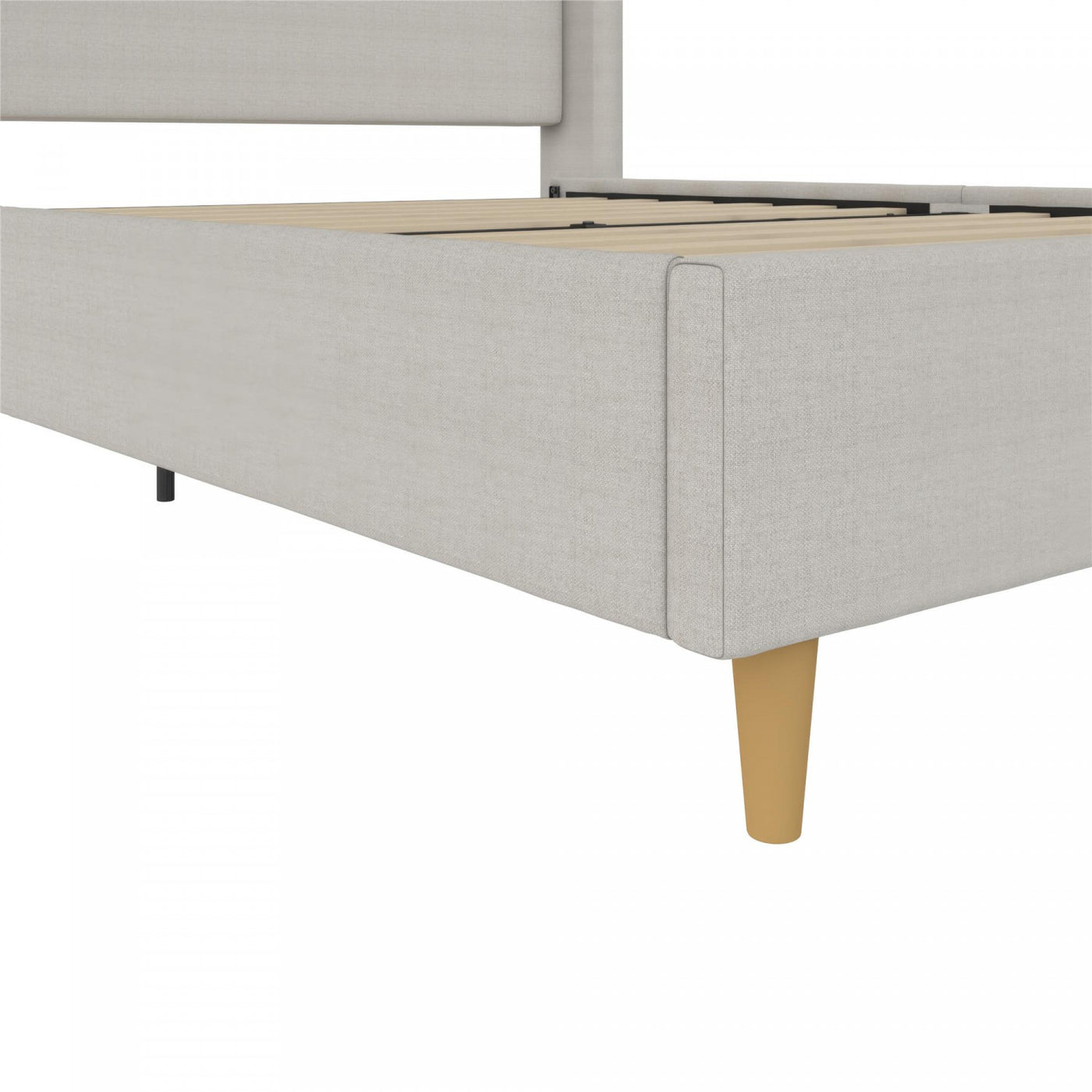 Tess Upholstered Wingback Queen Bed - Whiskey Gray Linen