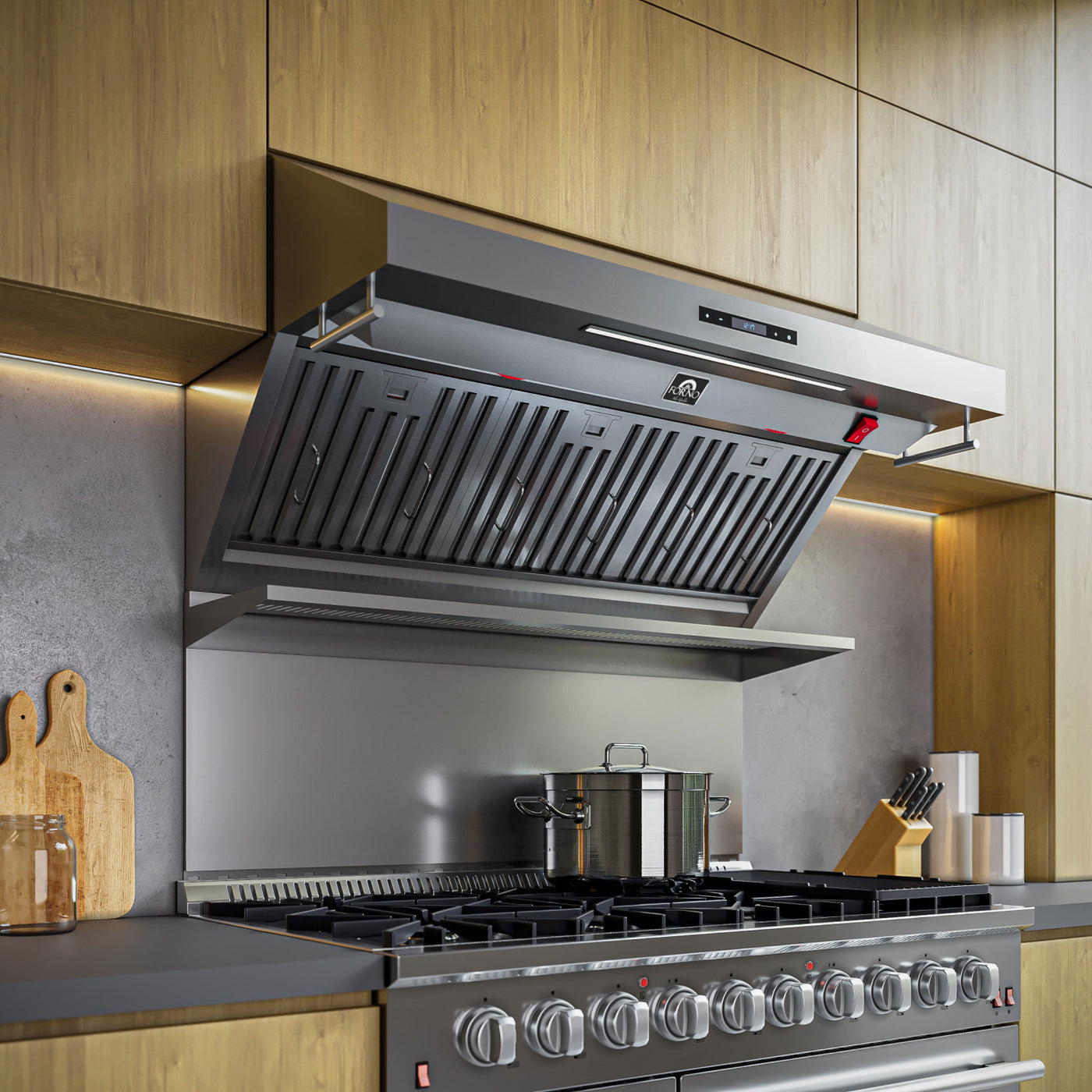 Forno Savona Stainless Steel 48" 1200 CFM Wall Mounted Range Hood - FRHWM5029-48