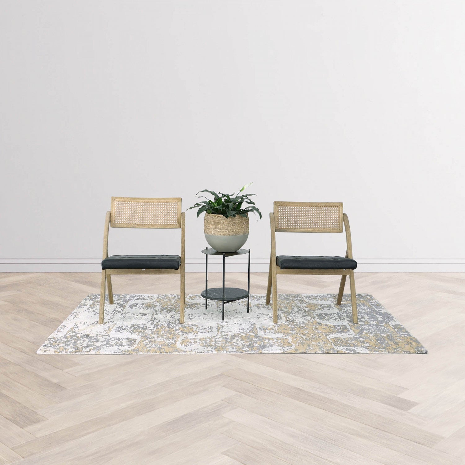 Wynmere Mixed Grass And Concrete Pot - Grey/Beige