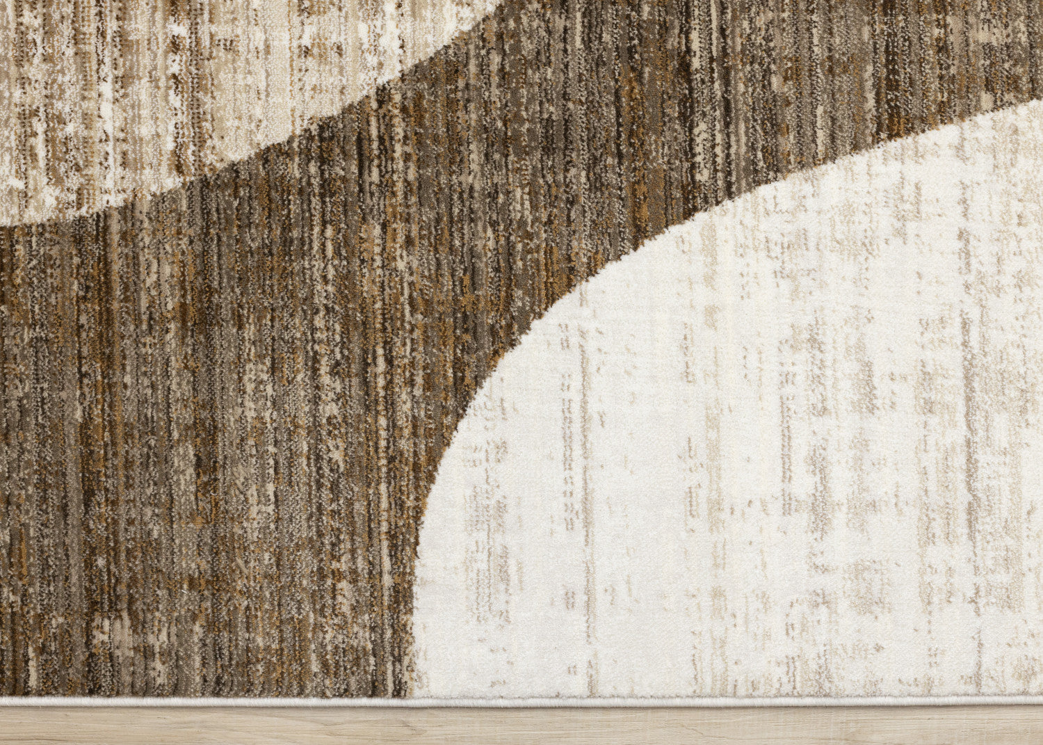 Sterling Modern Teardrop Area Rug - Brown Cream - 5' X 8'