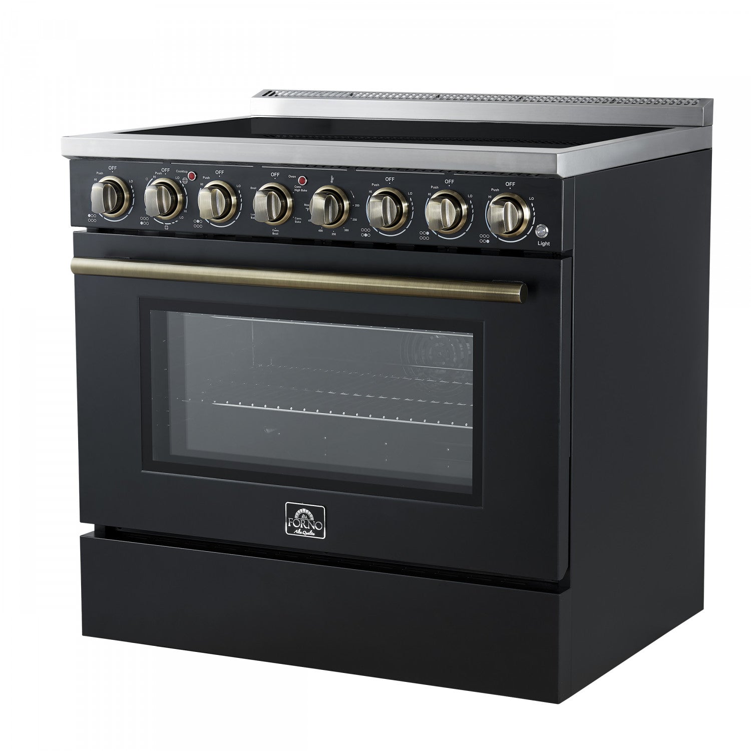 Forno Paolo 36" Black Freestanding Electric Range with True Convection (5.44 Cu. Ft.) - FFSEL6011-36BLK