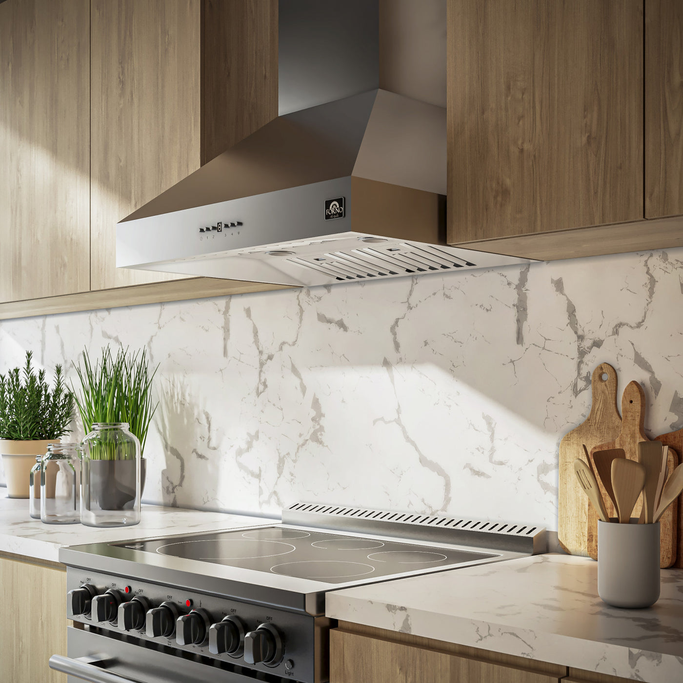 Forno Orvieto Stainless Steel 30" 600 CFM Wall Mounted Range Hood - FRHWM5094-30
