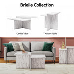 Brielle Two-Tiered Coffee Table - Faux White Marble